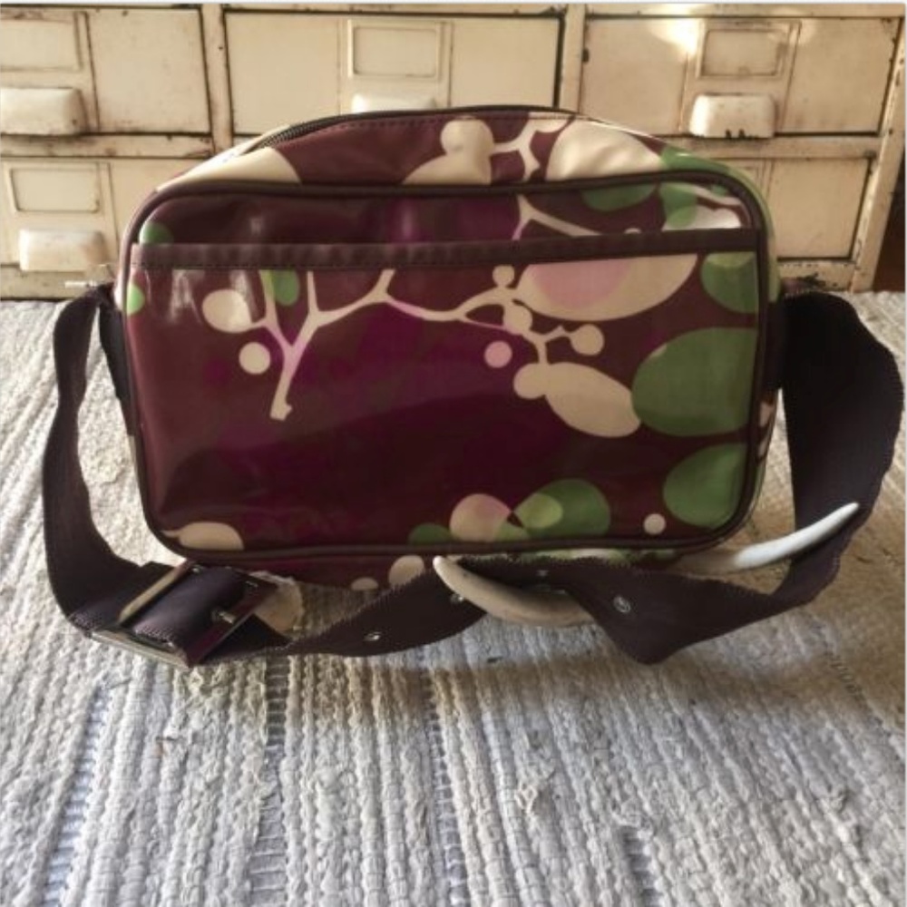 Fleurville Leaf Pattern Small Shoulder Diaper Tote - image 3